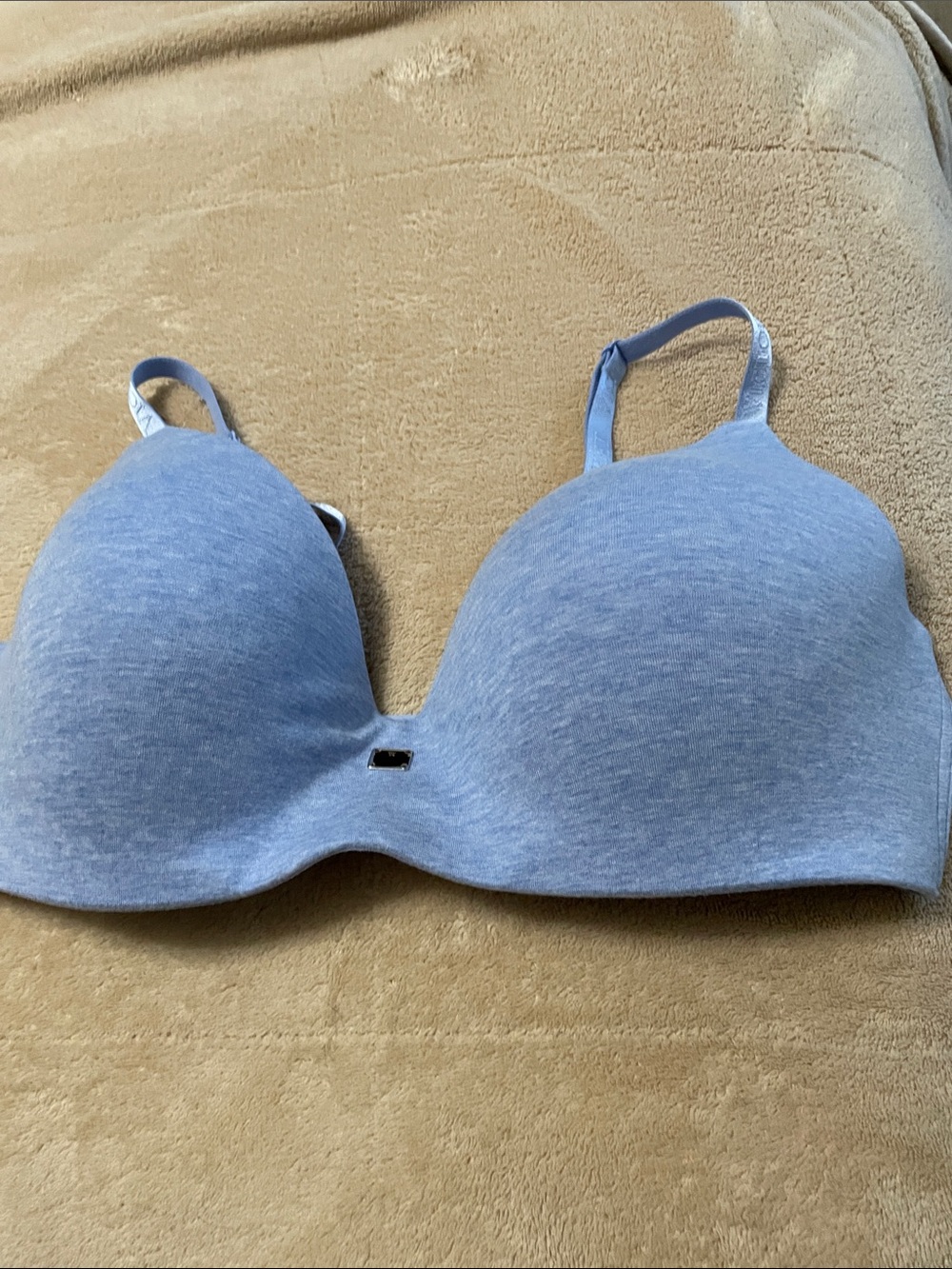 Victoria's Secret Heather Light Blue Seamless T-Shirt Bra
